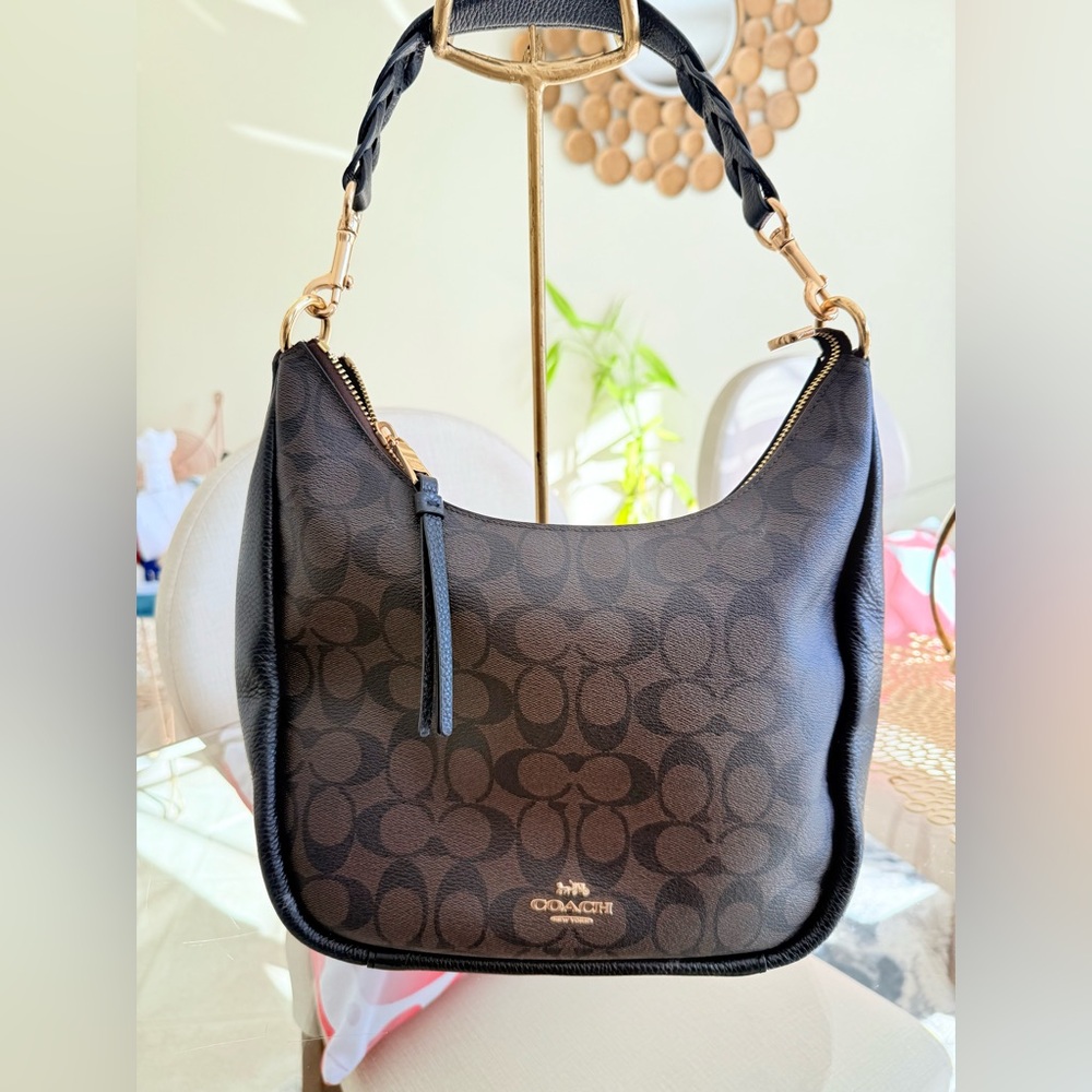 Coach C9189 Jules Hobo In Signature Canvas Brown Black